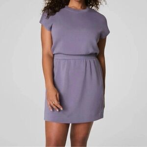 SPANX Air Essentials Short Sleeve Dress- Purple -NEW